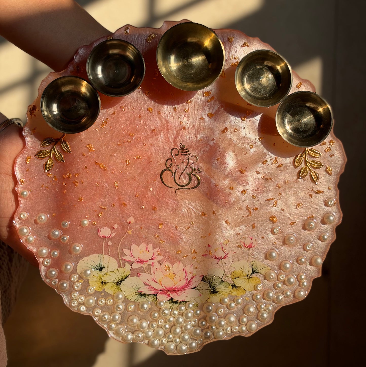 Pink Lotus Aarti Thali