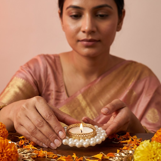 Chandni Pearl Candle Diya